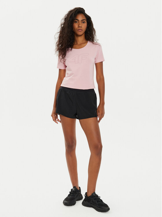 4F 4F Marškinėliai 4FWMM00TTSHF1846 Rožinė Slim Fit