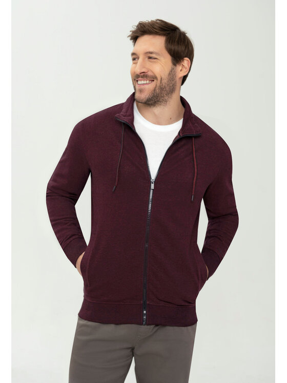 Volcano Volcano Bluza B-TAWIN Bordowy Regular Fit