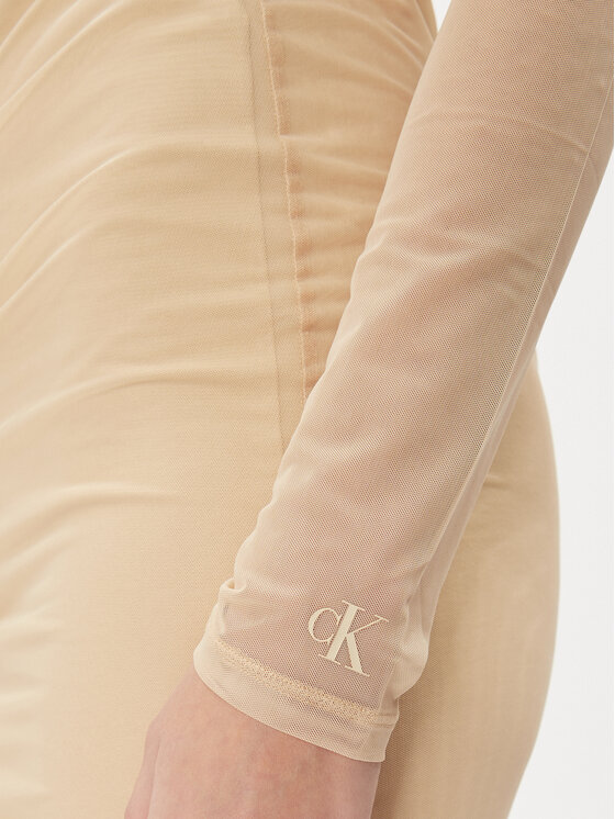 Calvin Klein Jeans Calvin Klein Jeans Ежедневна рокля J20J222530 Бежов Slim Fit