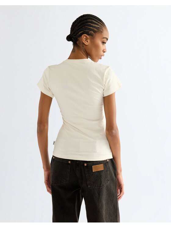 Wrangler Wrangler T-Shirt SHRUNKEN BAND TEE Biały Slim Fit