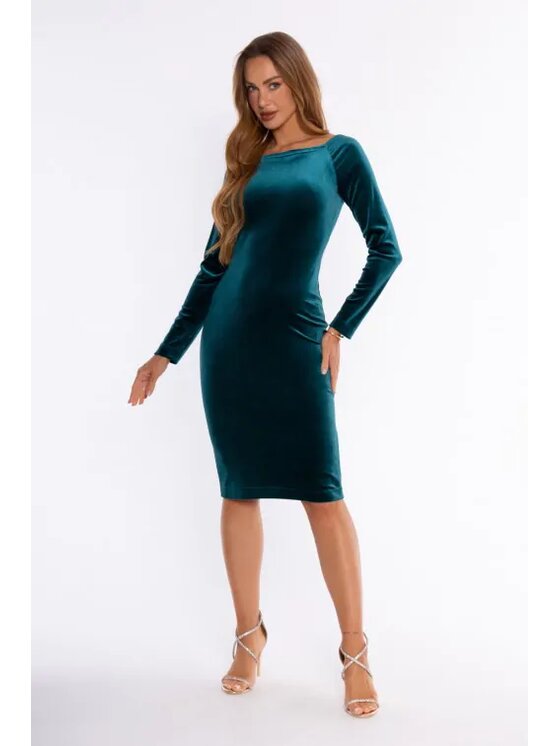 Made of Emotion Made of Emotion Večerní šaty M934 Zelená Modern Fit