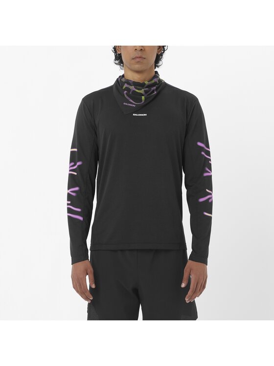 Salomon Salomon Koszulka techniczna SHAKEout CORE LS TEE GRAPHIC Czarny Regular Fit