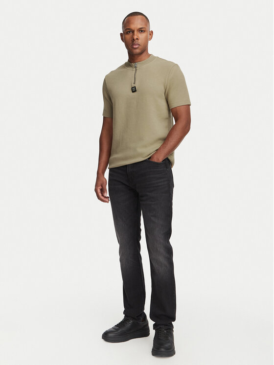 HUGO HUGO T-Shirt Dabi 50563018 Beżowy ciemny Regular Fit