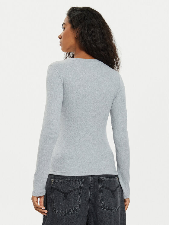 Guess Jeans Guess Jeans Blúzka W4BI59 KA0H1 Sivá Slim Fit