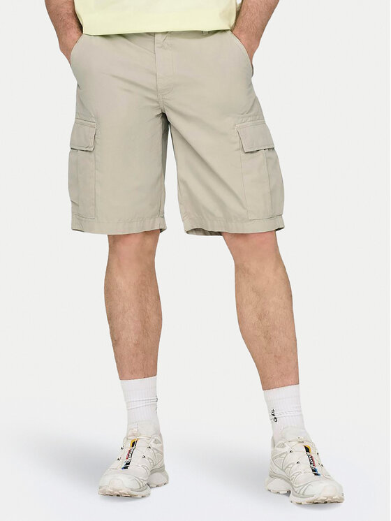 Only & Sons Only & Sons Pantalon scurți din material Loc Cargo 22029214 Bej Regular Fit