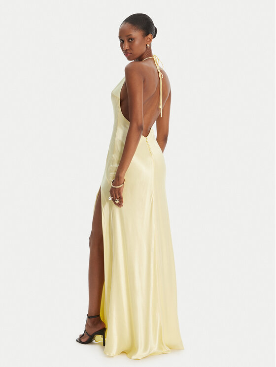 Bardot Bardot Večernja haljina Yve Contrast Halter 59315DB Žuta Slim Fit