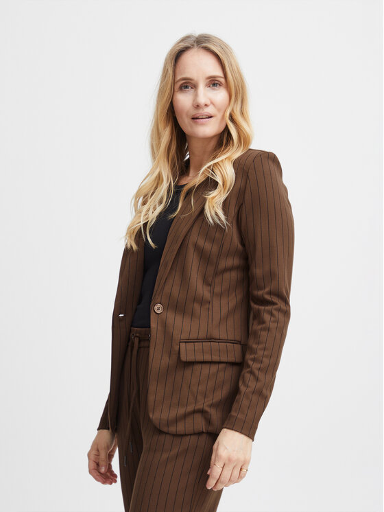 Fransa Fransa Сако 20610970 Кафяв Regular Fit