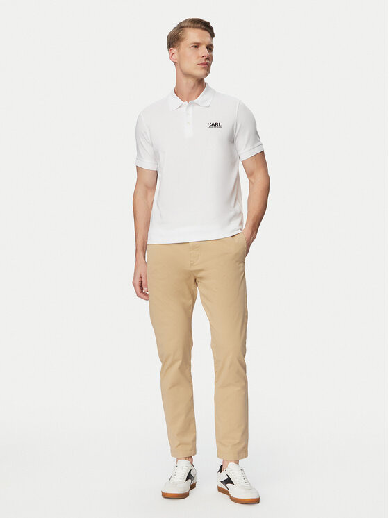 KARL LAGERFELD KARL LAGERFELD Polo 745780 500235 Biały Regular Fit