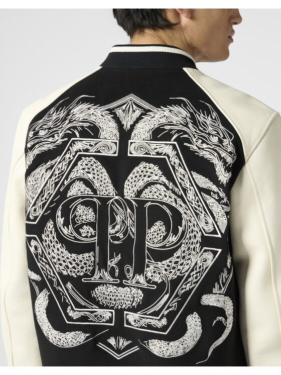 PHILIPP PLEIN PHILIPP PLEIN Kurtka skórzana 29735 Czarny Regular Fit