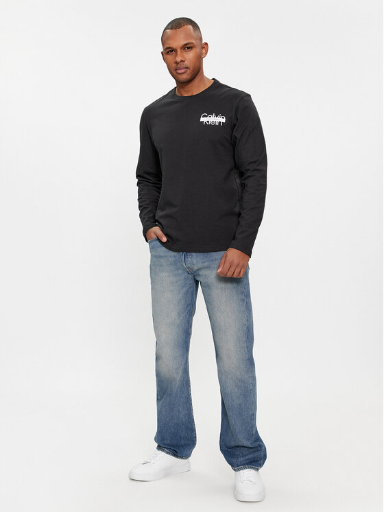 Calvin Klein Calvin Klein Hosszú ujjú Logo K10K112891 Fekete Regular Fit