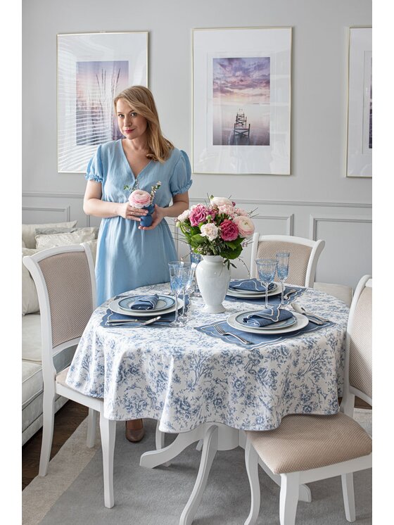 Roseberry Home Roseberry Home Obrus Toile de Jouy Blue Niebieski