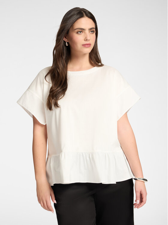 Elena Mirò Elena Mirò T-Shirt G068E000319N011 Biały Regular Fit