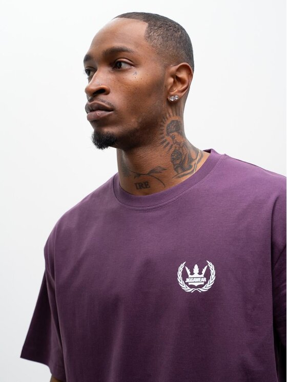 Jigga Wear Jigga Wear T-Shirt Szeroka luźna Laur korona 130022 Fioletowy Oversize