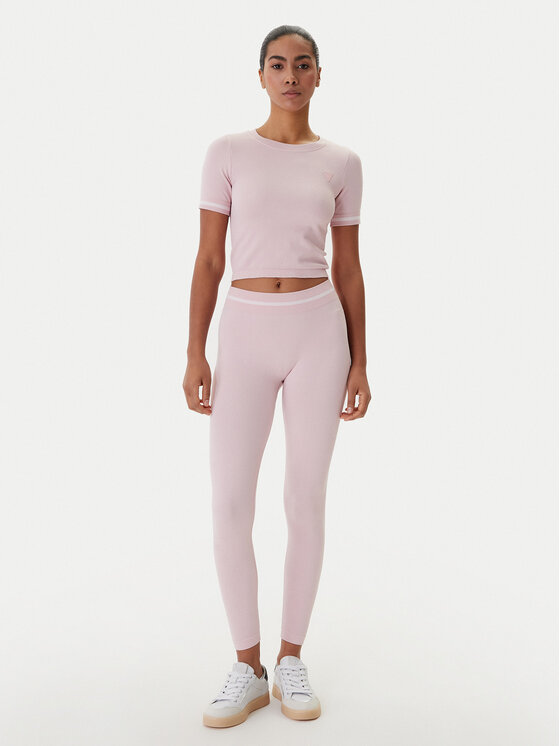 Guess Guess T-krekls V6RP02 Z4692 Rozā Slim Fit