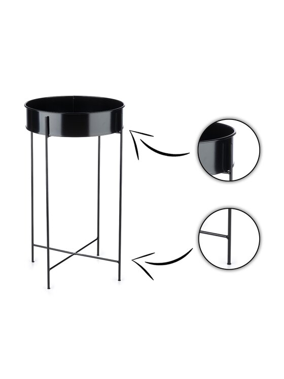 MIAhome MIAhome Kwietnik z okrągłą podstawką 64 cm Czarny