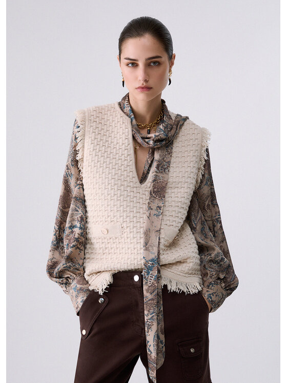 Liu Jo Liu Jo Gilet CF6155MS052X0793 Bianco Regular Fit