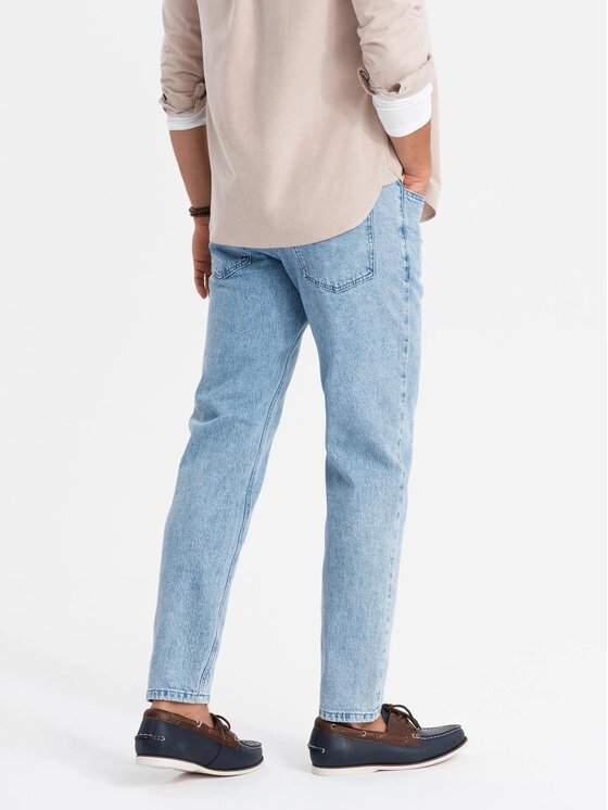 Ombre Ombre Jeansy OM-PADP-0225 Niebieski Carrot Fit