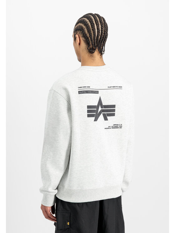 Alpha Industries Alpha Industries Bluza Label Backprint Sweatshirt Szary Regular Fit