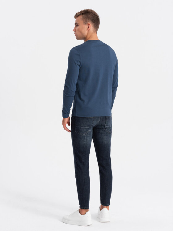Ombre Ombre S dlouhým rukávem OM-LSPT-0117 Modrá Regular Fit