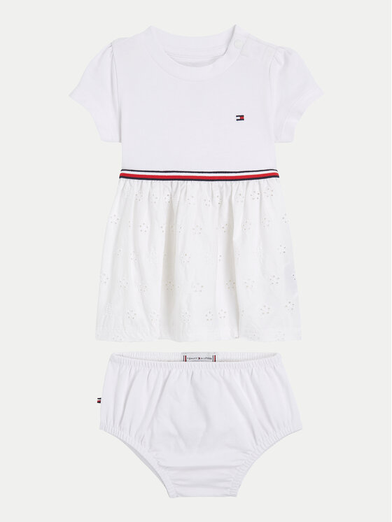 Gyerek Nyári ruha Tommy Hilfiger, Méret: 92, Fehér, Broderie KN0KN01801