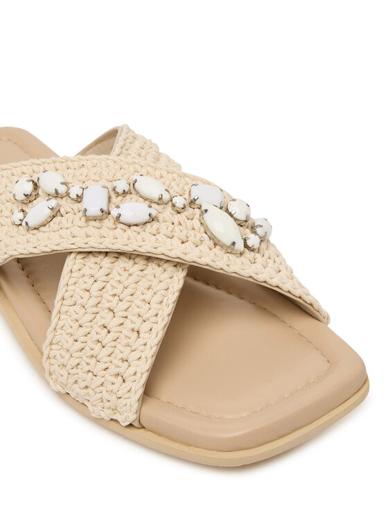 Inuikii Inuikii Ciabatte Woven Crossed Stones 1004.003.0611 Beige chiaro