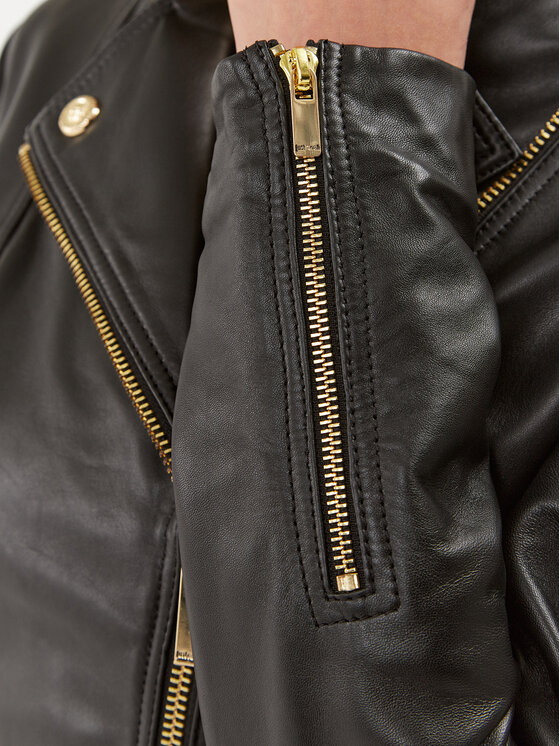 Just Cavalli Just Cavalli Lederjacke 75PAVP01 Schwarz Regular Fit