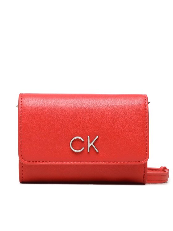 Geantă Calvin Klein Re-Lock Trifold Sm W/Strap K60K611010 Roșu