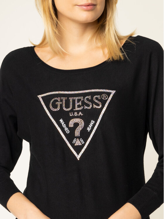 Guess Guess Pullover Nadine W01R94 Z2760 Schwarz Regular Fit
