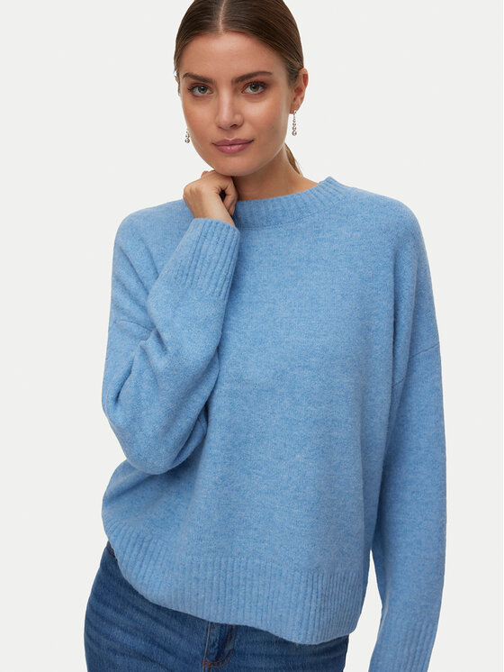 Vero Moda Vero Moda Svetr Vmboom 10320463 Světle modrá Loose Fit