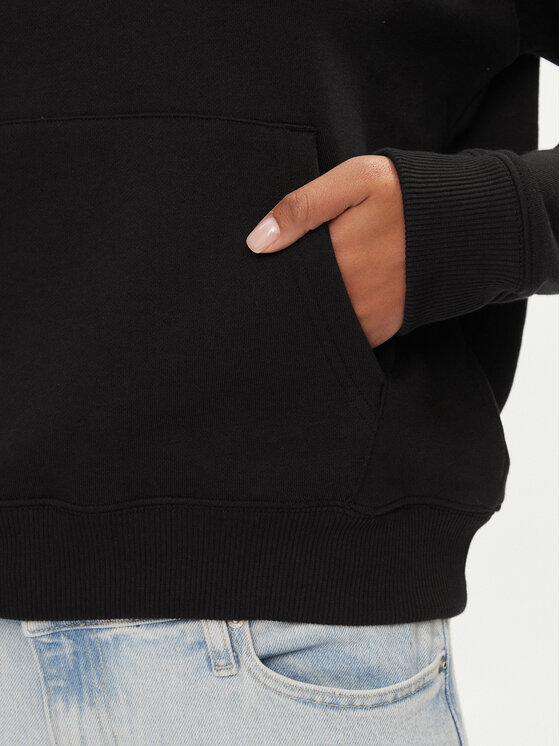 Tommy Jeans Tommy Jeans Majica dugih rukava Logo Drawcord DW0DW17794 Crna Boxy Fit