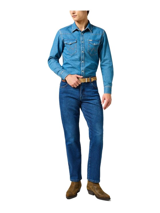 Wrangler Wrangler Koszula jeansowa 112357194 Niebieski Regular Fit