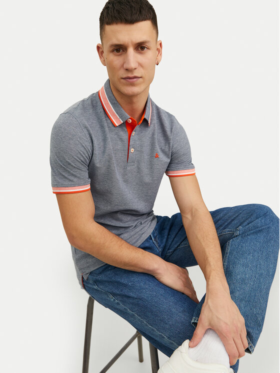Jack & Jones Jack & Jones Polokošile Paulos 12136668 Šedá Slim Fit