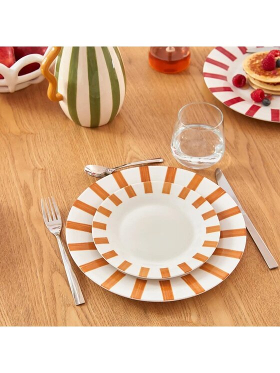 MIAhome MIAhome Komplet talerzy 6 szt. deserowych Cheri pomarańczowe Ø19 cm Biały