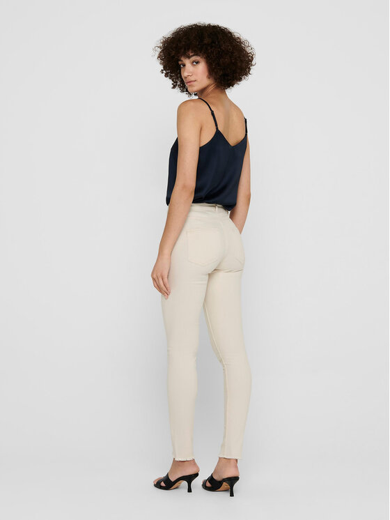 ONLY ONLY Jeansy 15218655 Écru Skinny Fit