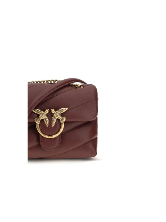 PINKO PINKO Torebka Bordeaux Calf Leather Bos Taurus Shoulder Bordowy