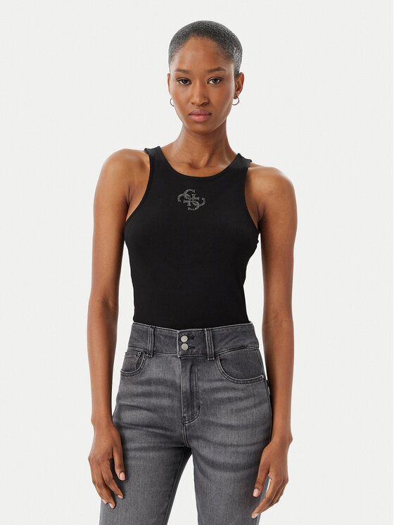 Guess Top W6RP39 KD092 Negru Regular Fit