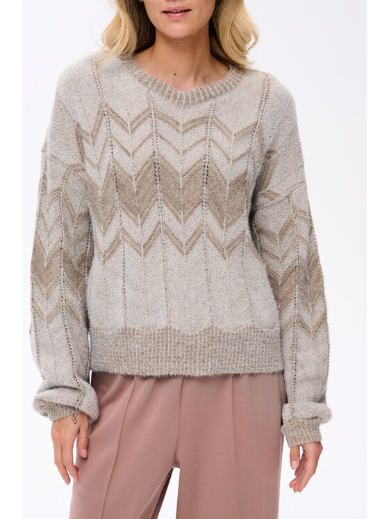 blue shadow blue shadow Sweter Kolise Brązowy Regular Fit