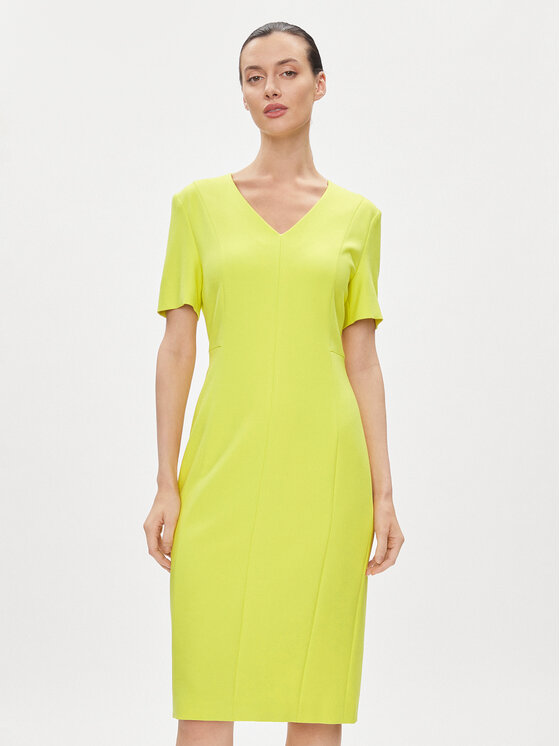 BOSS Boss Ежедневна рокля Damaisa 50490044 Жълт Slim Fit
