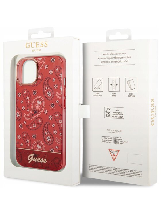 Guess Guess Etui na telefon Bandana Czerwony
