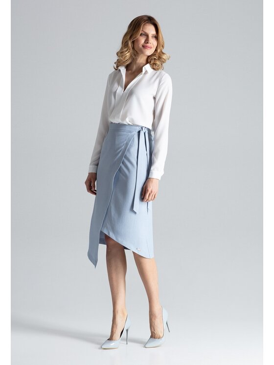 FIGL FIGL Spódnica midi M629 Niebieski jasny Straight Fit