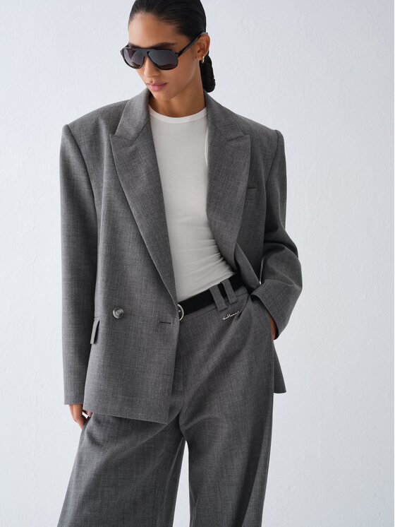 La Mania La Mania Marynarka OLIN Szary Oversize