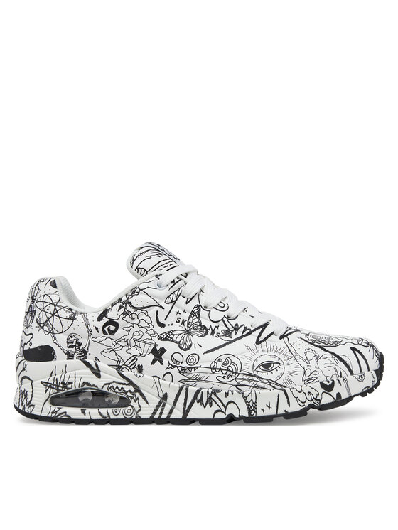 Skechers Skechers Sneakersy UNO Printed Lace-Up 183501/WBK Bílá