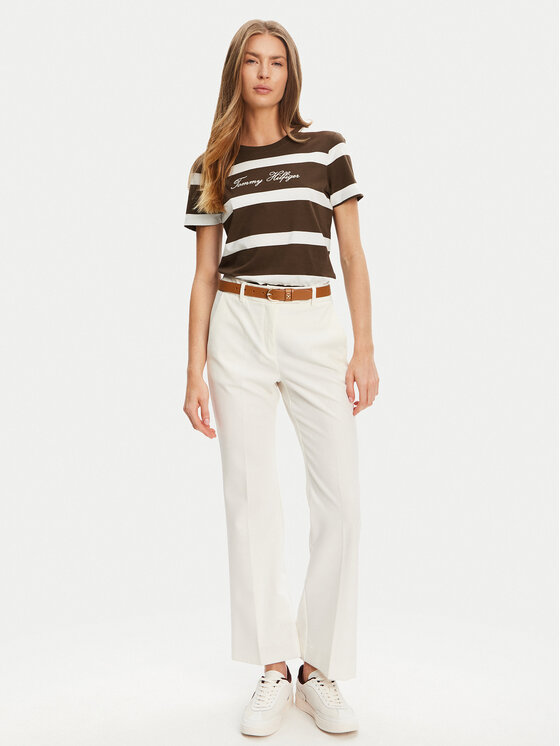 Tommy Hilfiger Tommy Hilfiger Тишърт Script WW0WW45746 Кафяв Regular Fit