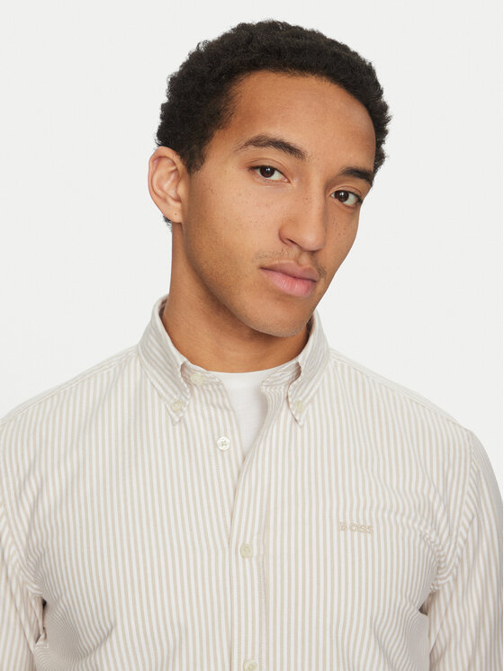 BOSS BOSS Koszula Roan 50520275 Beżowy Slim Fit