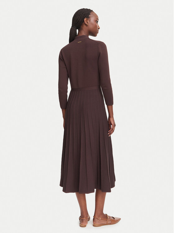 MICHAEL Michael Kors MICHAEL Michael Kors Плетена рокля MT683J3BFD Тъмнокафяв Slim Fit