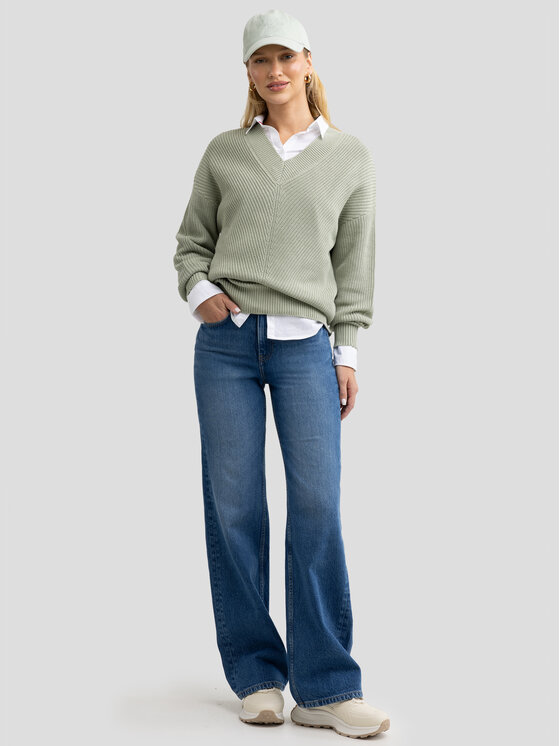 BIG STAR BIG STAR Sweter CYNTIANA Zielony Comfort Fit