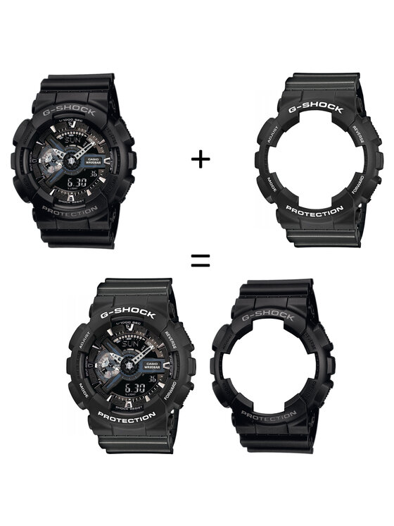 Casio Casio Zegarek SET GA-110-1BER + BEZEL 10508136 + PASEK 10467764 Czarny