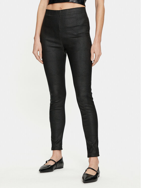 Cream Cream Kalhoty z imitace kůže Tabea 10610409 Černá Slim Fit