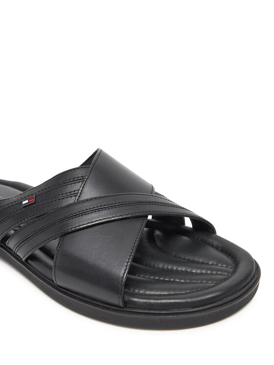Tommy Hilfiger Tommy Hilfiger Klapki Premium Hilfiger Cc Lth Sandal FM0FM05504 Czarny