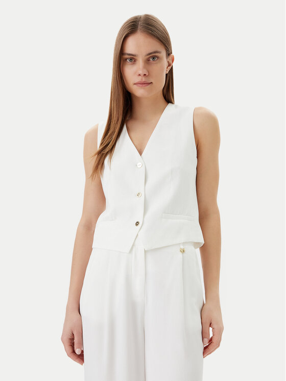 LOLA CASADEMUNT LOLA CASADEMUNT Vestă elegantă LS2502007 Alb Regular Fit